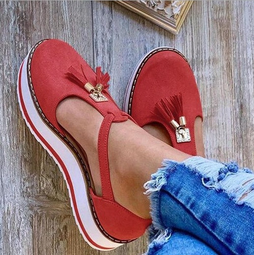 Ortho Welt Fringe Flat Shoes - Spring Elegance