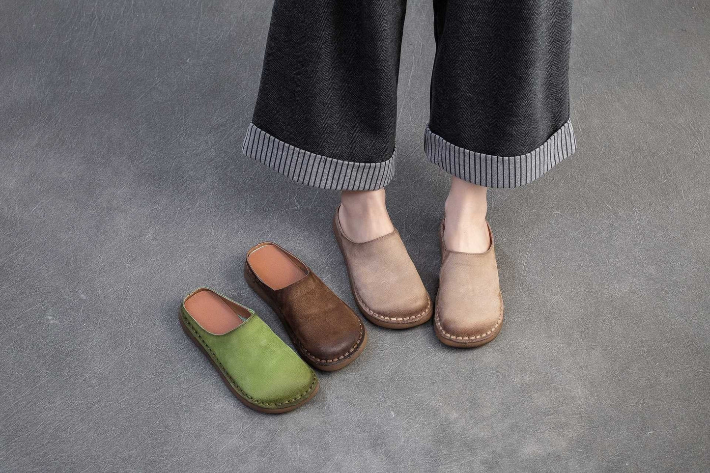 Ortho Welt Maren Pantoletten - Orthopedic Leder Slipper