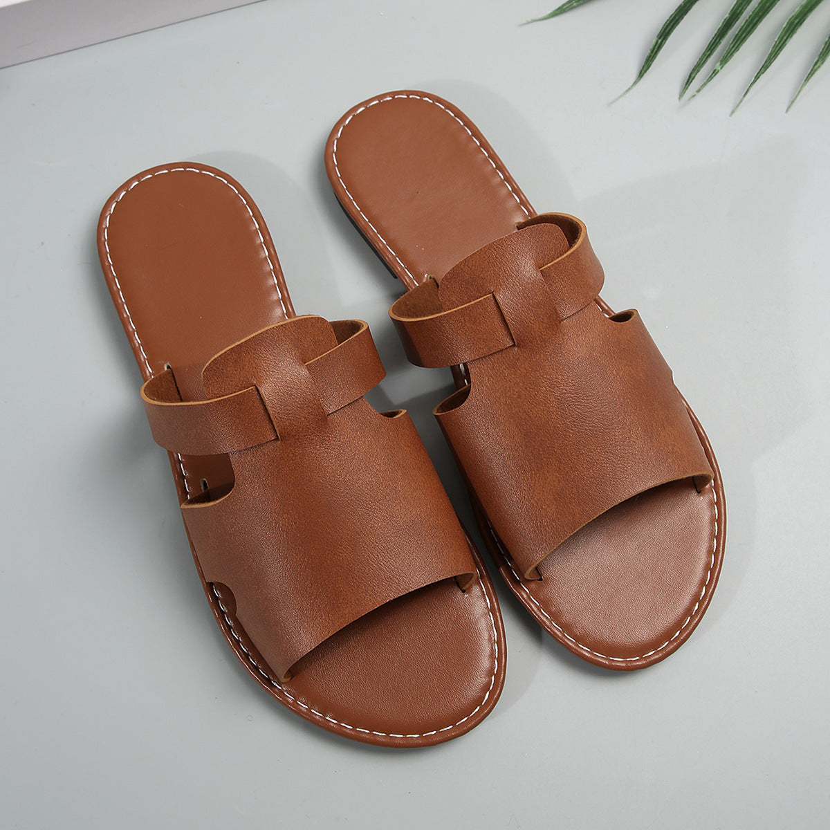 Ortho Welt Plain Flat Slippers - Casual Elegance