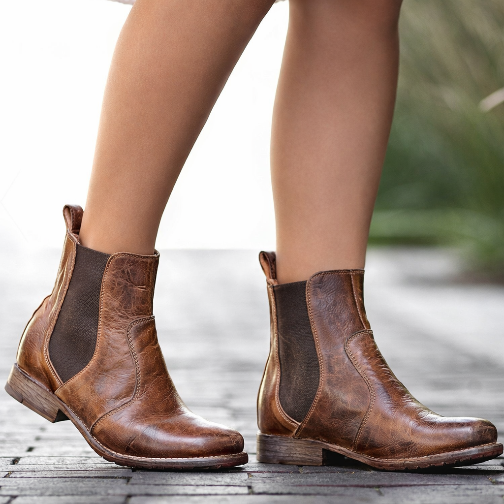 Beatrice | Klassische orthopädische Chelsea-Boots aus Leder – Bequem zum Hineinschlüpfen