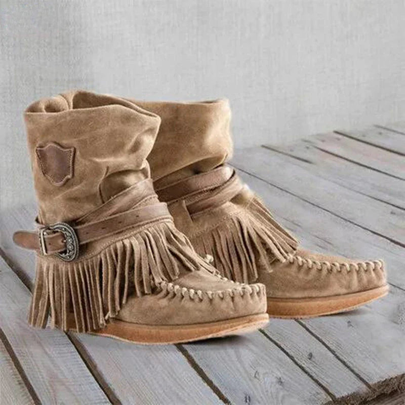 Ortho Welt Ankle Boots - Suede Fringe Orthopedic Comfort