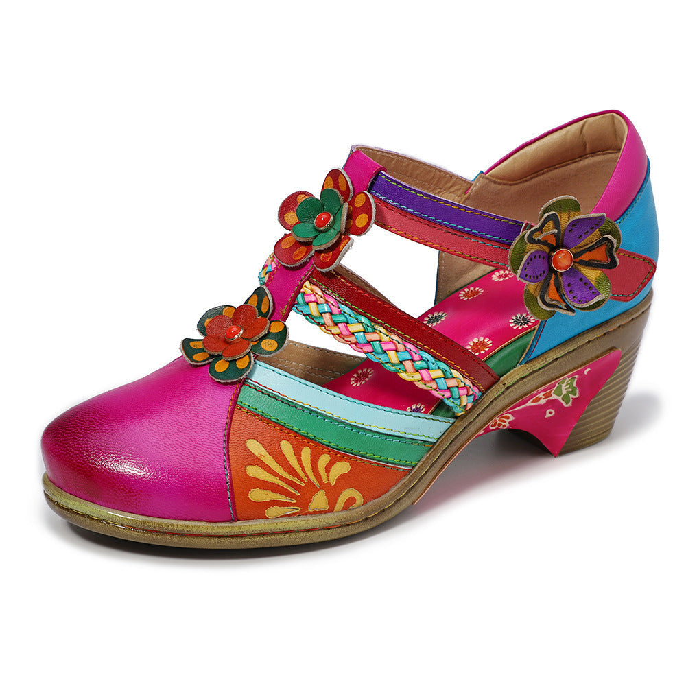 Ortho Welt Retro Sandals - Orthopedic Floral Wedge