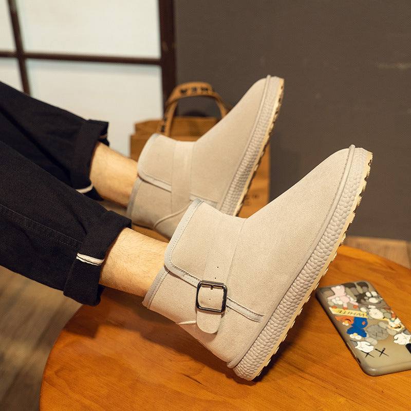 Ortho Welt Winter Boots - Suede, Fur Lining, Buckle Strap