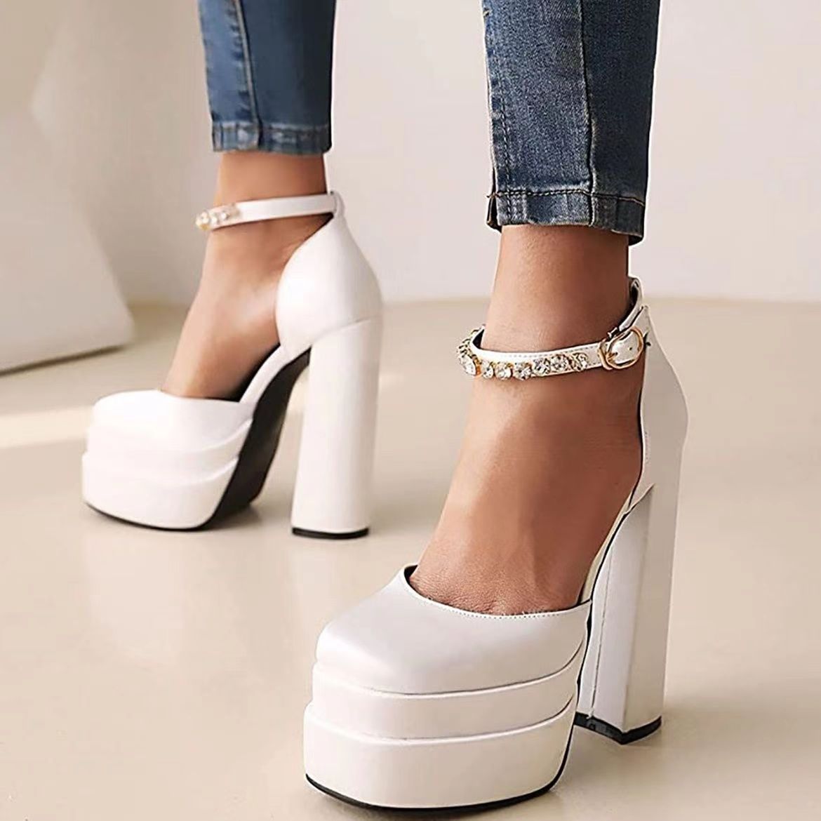 Ortho Welt Ultra-High Mary Jane Heeled Shoes For Petite Women