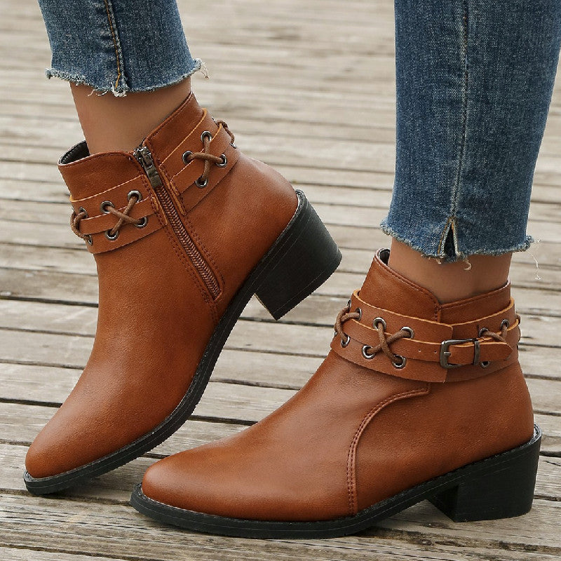 Ortho Welt Leder-Ankle-Boots – Orthopedic, Stabiler Absatz