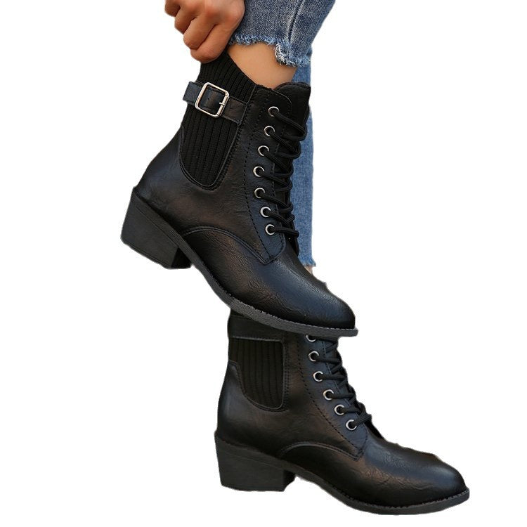 Ortho Welt Orthopedic Wedge Ankle Boots - Lace-Up Comfort