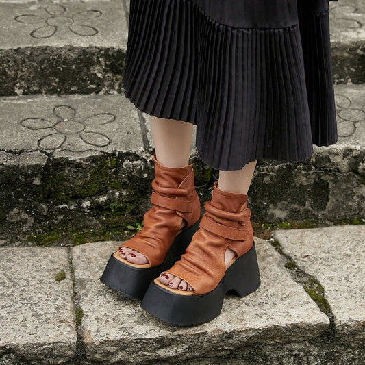 Ortho Welt Retro Plateau Sandalen – Orthopedic Komfort