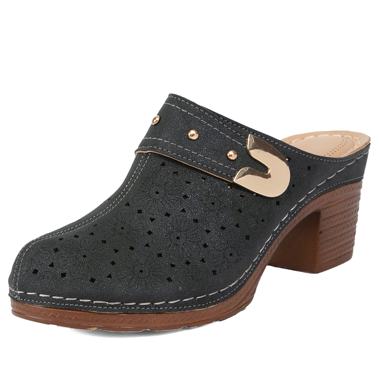 Ortho Welt Orthopedic Clogs - Floral High Heel Comfort