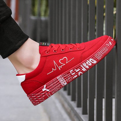 Ortho Welt Love Print Canvas Shoes For Couples - Unique And Trendy