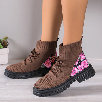 Ortho Welt Orthopedic Boots - Floral Knit Comfort