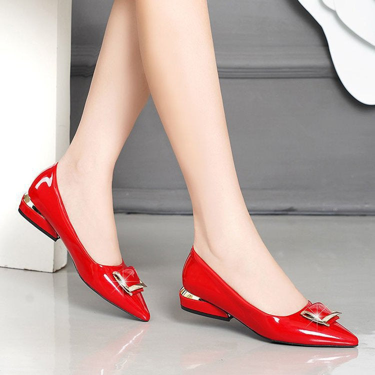 Ortho Welt Soft Leather Pumps With Chunky Heel