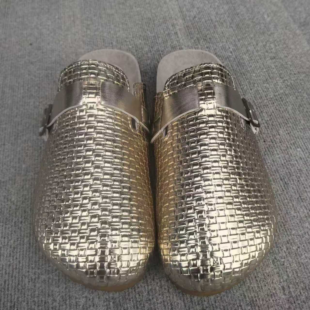 Ortho Welt Leather Mules With A Single Buckle And Cork Sole