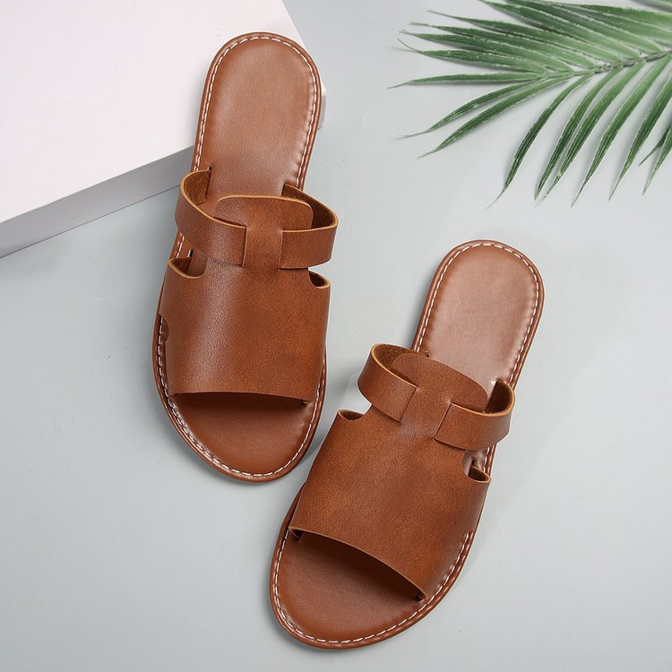 Ortho Welt Plain Flat Slippers - Casual Elegance