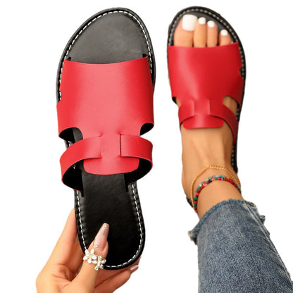 Ortho Welt Plain Flat Slippers - Casual Elegance