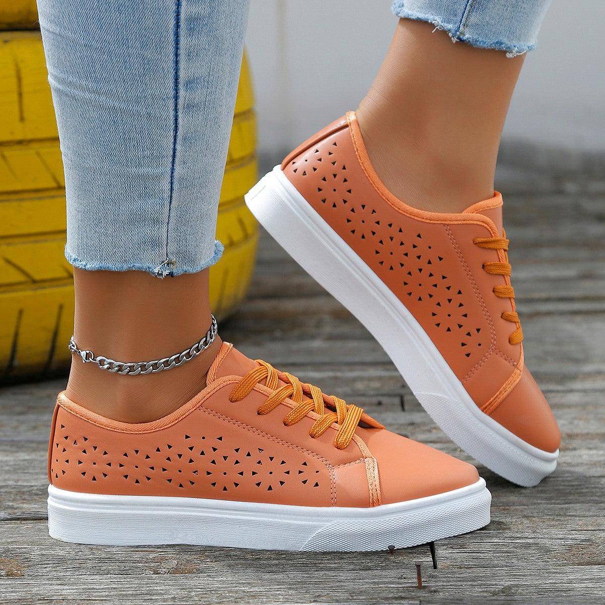 Ortho Welt Cutout Flat Shoes - Unique Elegance