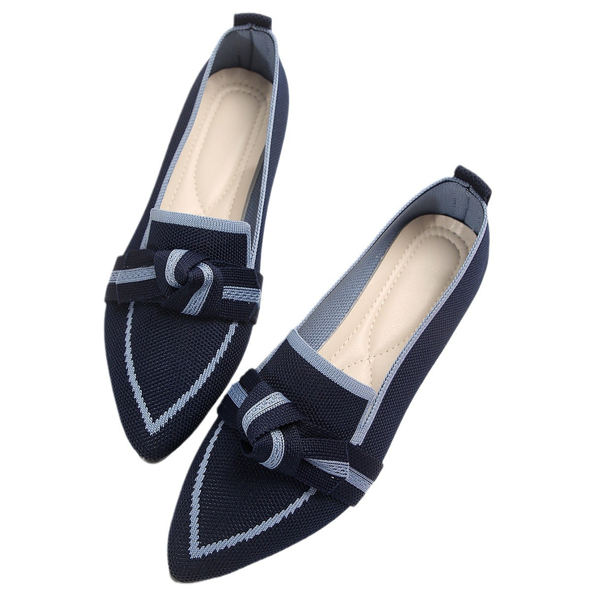 Ortho Welt Pointed Toe Flat Shoes With Bow