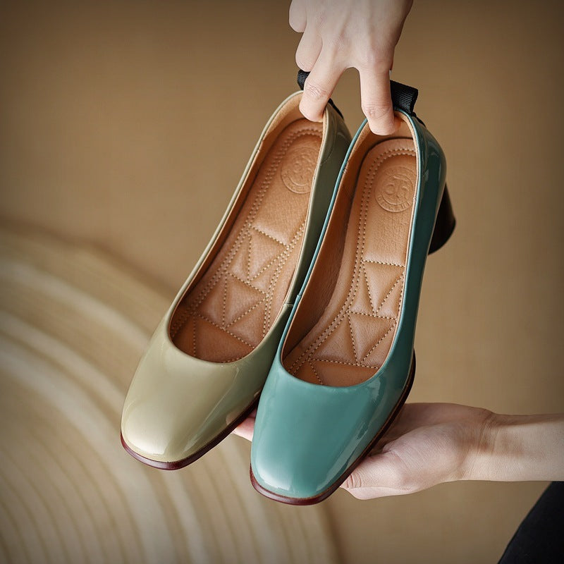 Ortho Welt Damen Pumps - Zweifarbig Orthopedic Blockabsatz