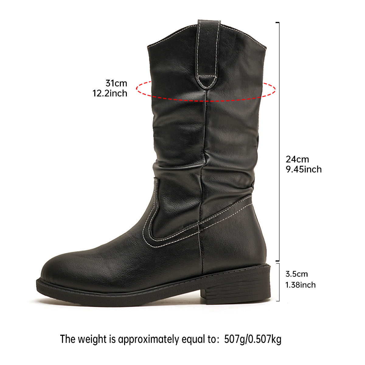 Ortho Welt Pleated Leather Boots - Orthopedic Comfort
