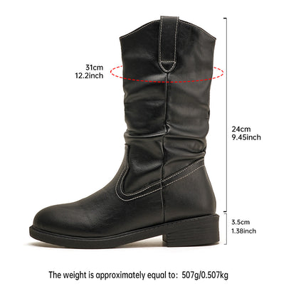 Ortho Welt Pleated Leather Boots - Orthopedic Comfort