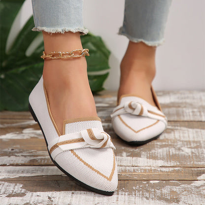 Ortho Welt Pointed Toe Flat Shoes With Bow