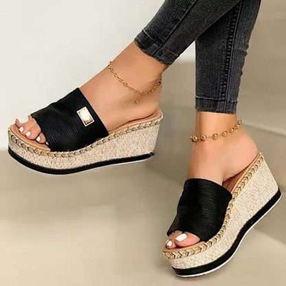 Ortho Welt Platform Wedge Sandals - Unique Elegance
