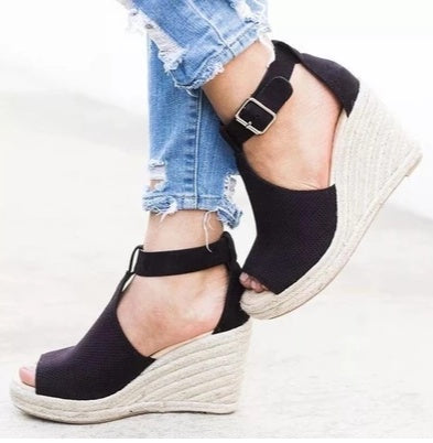 Ortho Welt Straw Wedge Sandals - Unique Elegance And Comfort