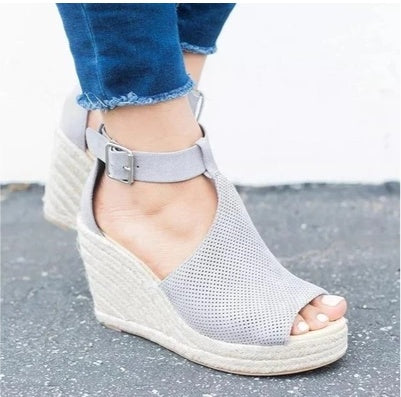 Ortho Welt Straw Wedge Sandals - Unique Elegance And Comfort