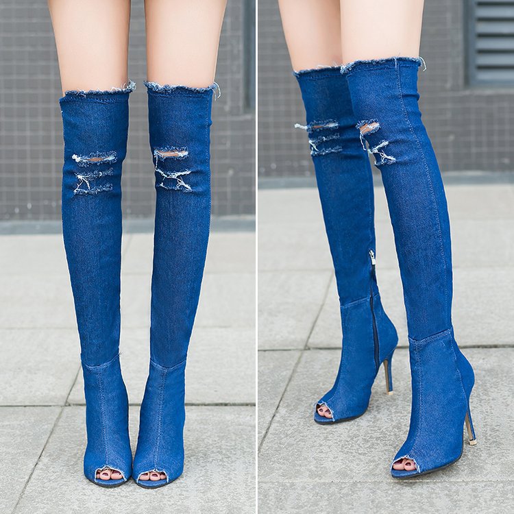 Ortho Welt Unique Stretch Denim Boots - Fish Mouth Cow