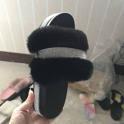 Ortho Welt Fluffy Bling Slippers - Unique Style And Comfort