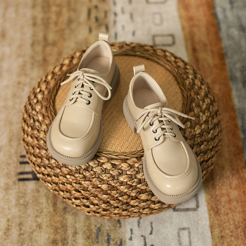 Ortho Welt Leather Lace-Up Shoes, British Style