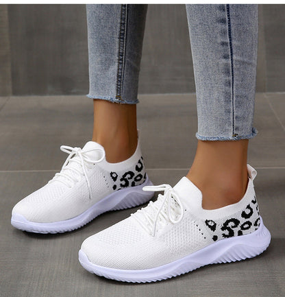 Ortho Welt White Leopard Print Sneakers - Unique And Stylish