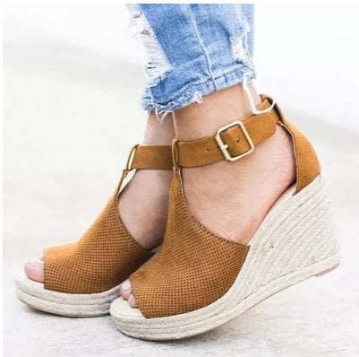 Ortho Welt Straw Wedge Sandals - Unique Elegance And Comfort