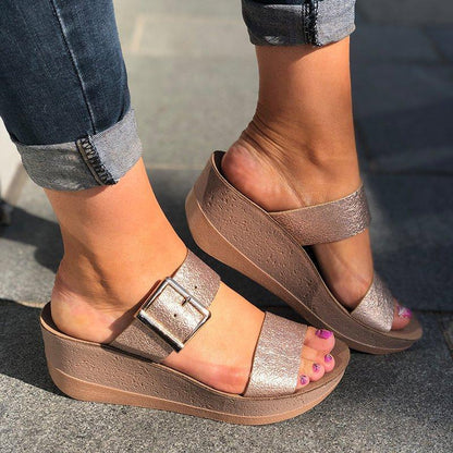 Celeste | Orthopädische Plateau-Sandalen – Verstellbare Schnalle