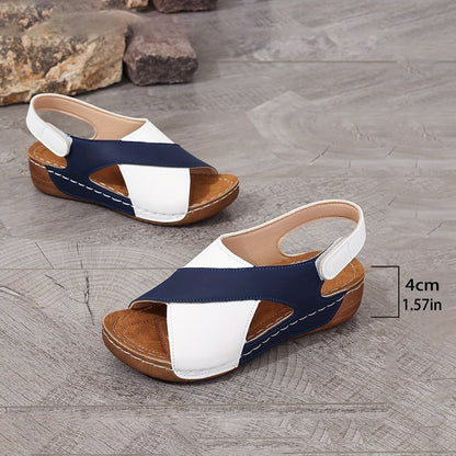Ortho Welt Damen-Sandalen - Orthopädisch Farbblock Komfort