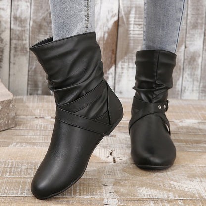 Ortho Welt Ankle Boots - Orthopedic, Round Toe, Flat Buckle