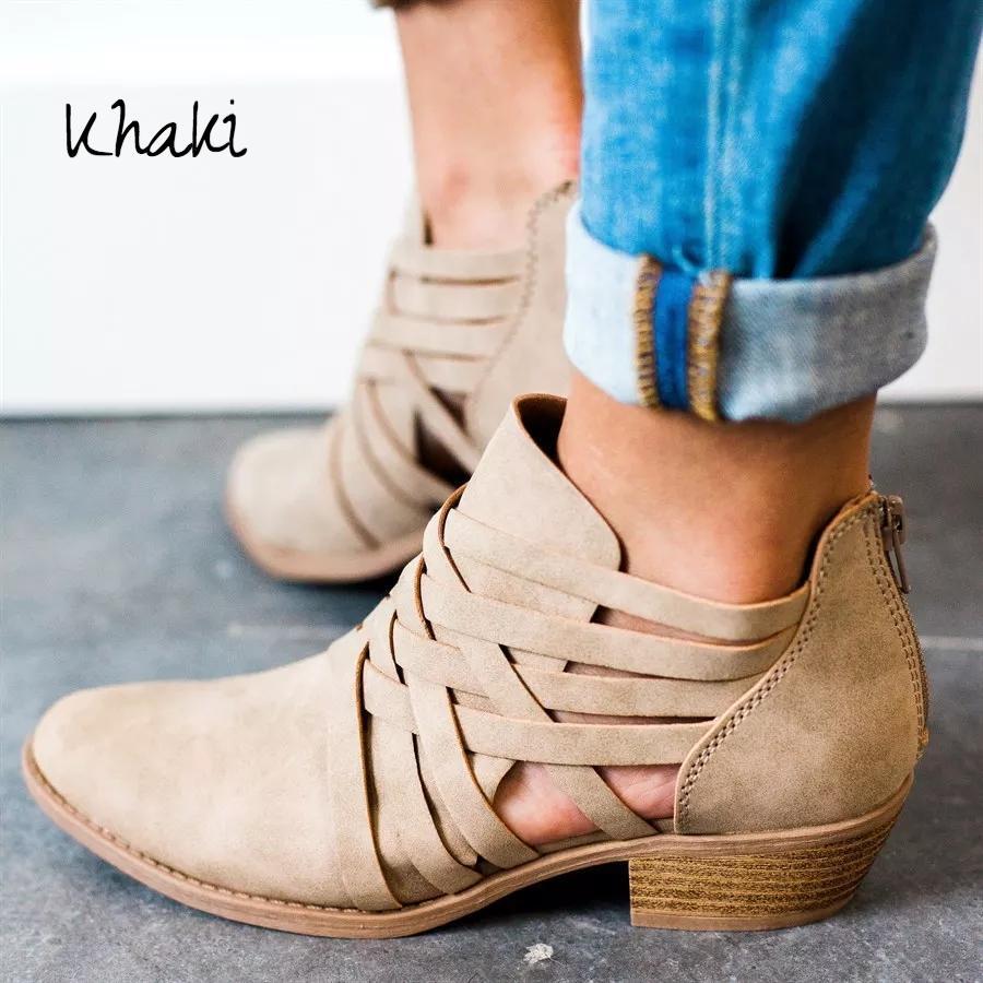 Ortho Welt Short Ankle Boots With A Chunky Heel And Unique Design