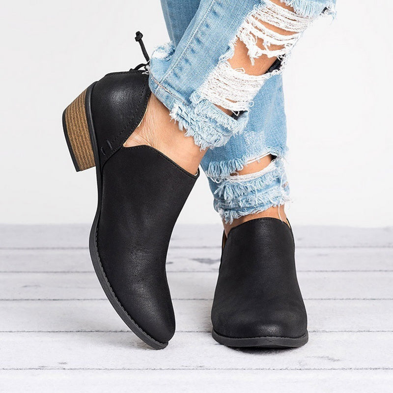 Ortho Welt Retro High Heel Ankle Boots - Unique Autumn