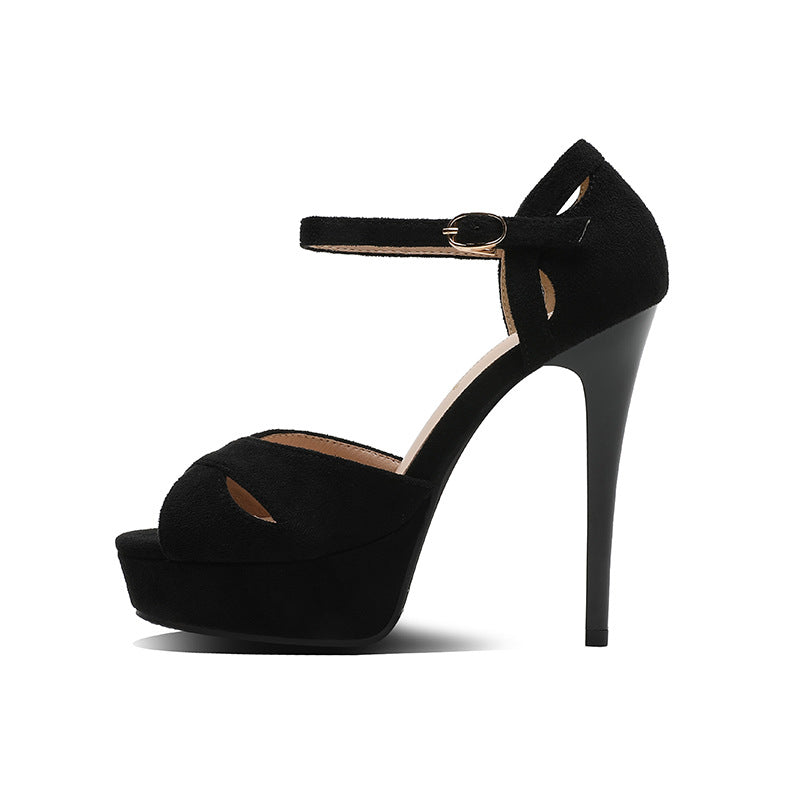 Ortho Welt Platform Sandals In Suede Leather - Unique Elegance