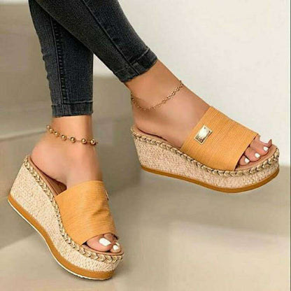 Ortho Welt Platform Wedge Sandals - Unique Elegance