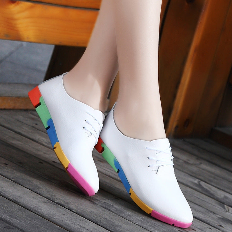 Ortho Welt Pointed White Leather Shoes - Unique And Elegant