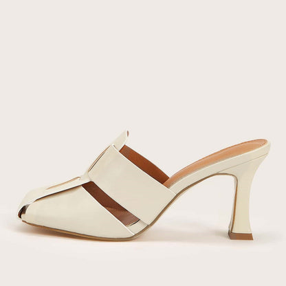 Ortho Welt Woven Sandals And Slippers With Medium Heel - Unique Elegance