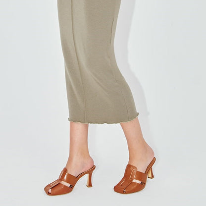 Ortho Welt Woven Sandals And Slippers With Medium Heel - Unique Elegance