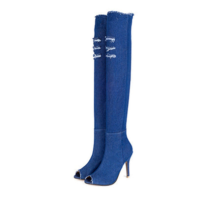 Ortho Welt Unique Stretch Denim Boots - Fish Mouth Cow