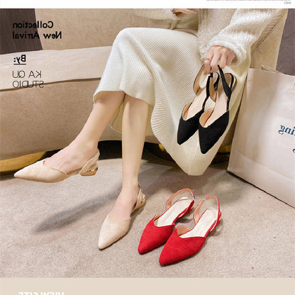 Ortho Welt Plus Size Open Low Heel Sandals