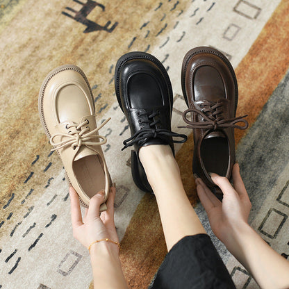 Ortho Welt Leather Lace-Up Shoes, British Style