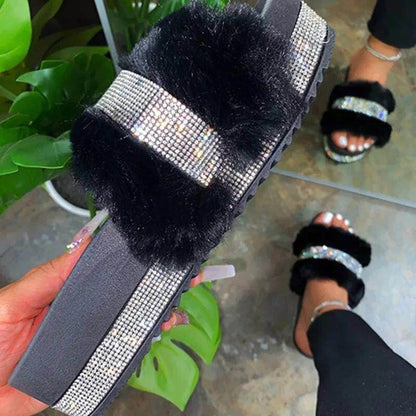 Ortho Welt Fluffy Bling Slippers - Unique Style And Comfort