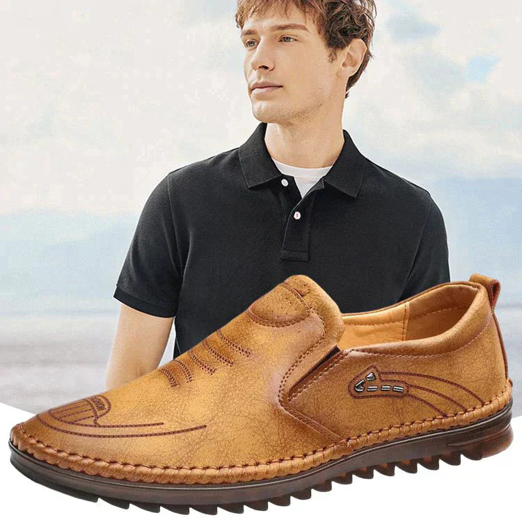 Ortho Welt Herren-Slipper Leder - Orthopedic Rutschfest