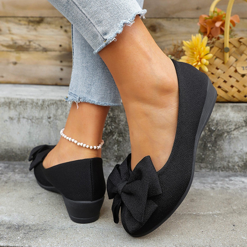 Ortho Welt New Flat Shoes With Bow - Casual Elegance