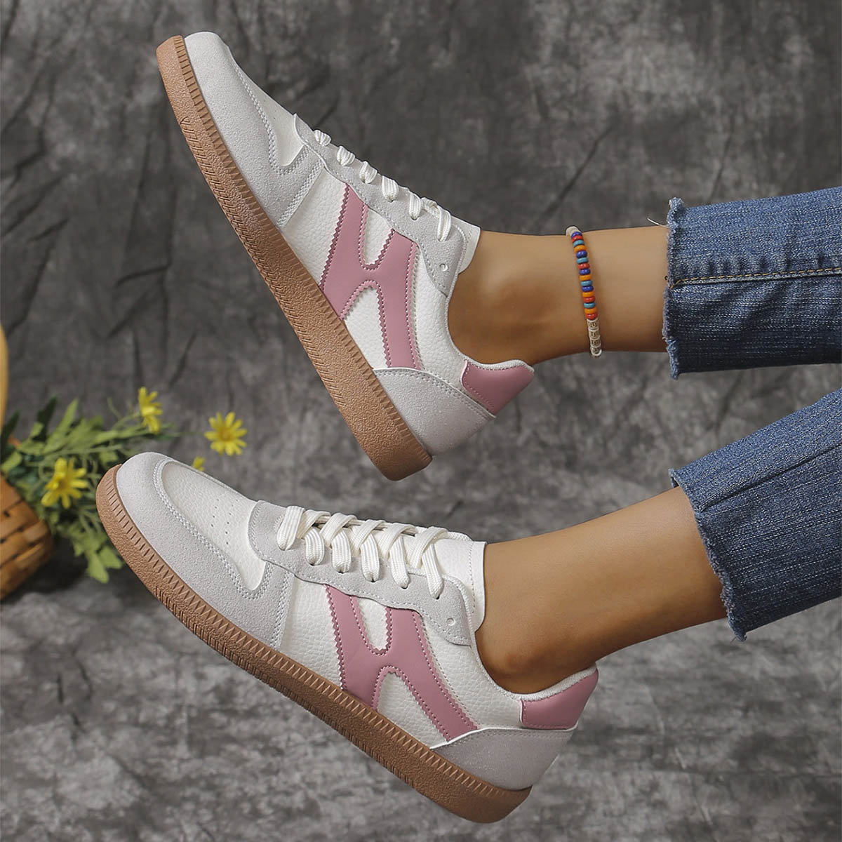 Ortho Welt Unique Colorblock Flat Shoes  -