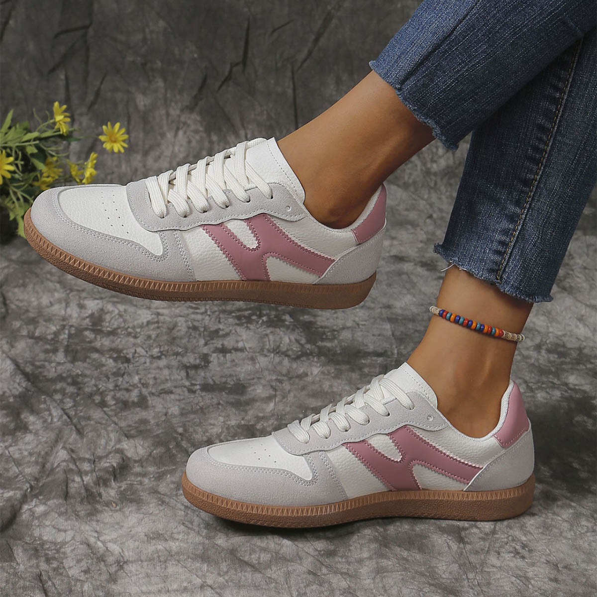 Ortho Welt Unique Colorblock Flat Shoes  -